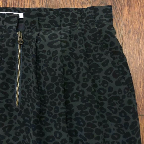 Madewell Silk Leopard Print High Waist Zip Skirt - Picture 2 of 8